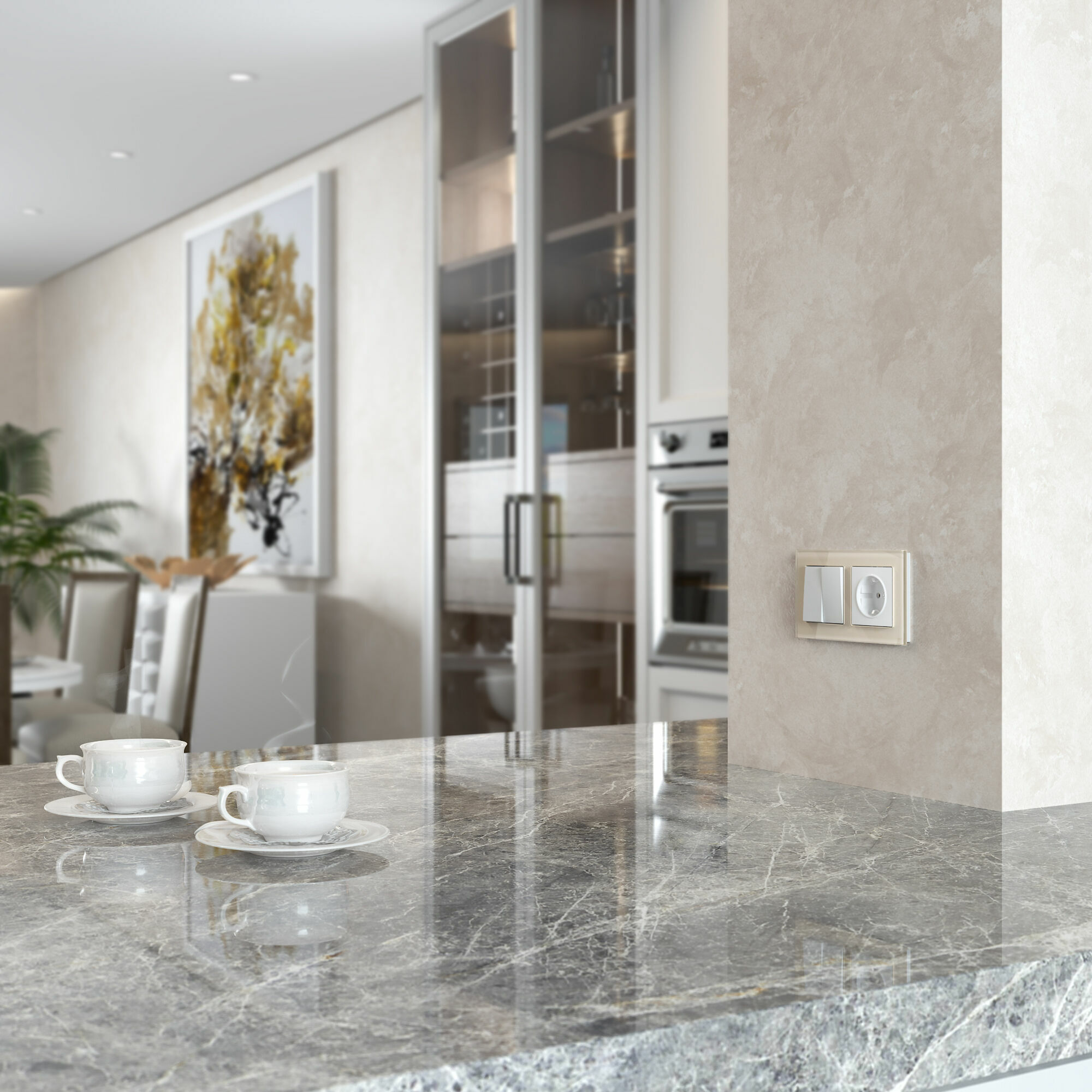 Выключатель двухклавишный Werkel (белый матовый) W1120061