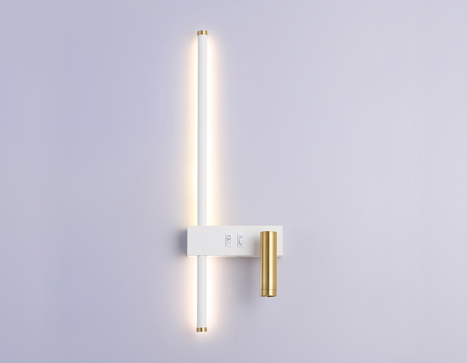 Настенный светильник Ambrella FL5207/2 SWH/GD белый песок/золото LED 4200K 7W+5W 500*160*111.5