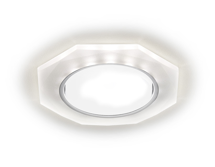 Встраиваемый светильник Ambrella G216 CH/WH хром/матовый GX53+3W(LED WHITE)