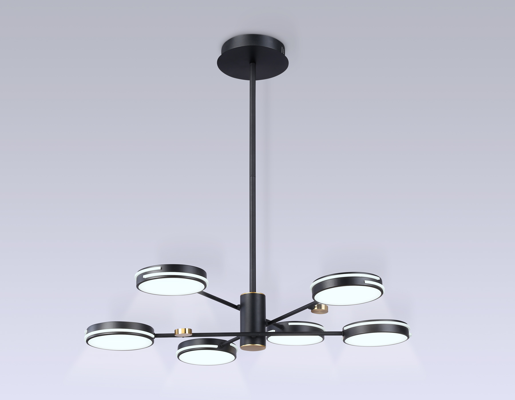 Подвесной светильник Ambrella FL51639/6 BK/GD черный/золото 3000K/4200K/6400K 50W D800*780 (Без ПДУ) Подвесной светильник Ambrella FL51639/6 BK/GD черный/золото 3000K/4200K/6400K 50W D800*780 (Без ПДУ)