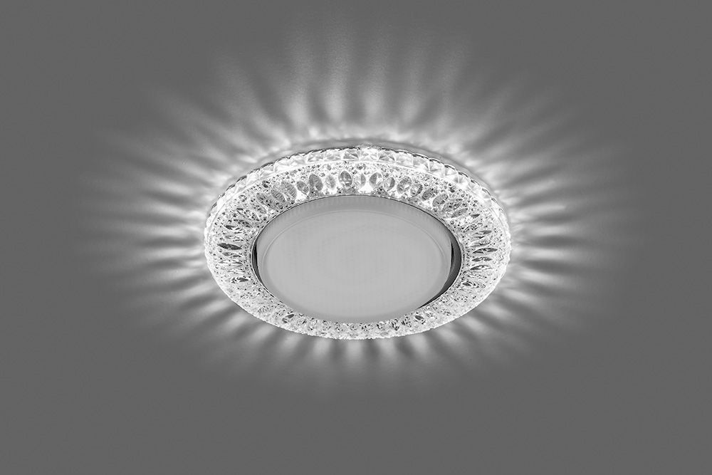 Светильник встраиваемый с белой LED подсветкой Feron CD4022 потолочный GX53 без лампы прозрачный Светильник встраиваемый с белой LED подсветкой Feron CD4022 потолочный GX53 без лампы прозрачный