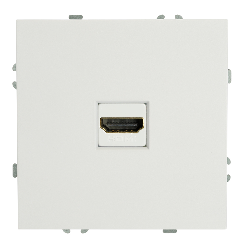 Розетка HDMI 2.0 Type A (механизм), STEKKER, серия Эмили, RST00-5118-01, белый фарфор, soft touch