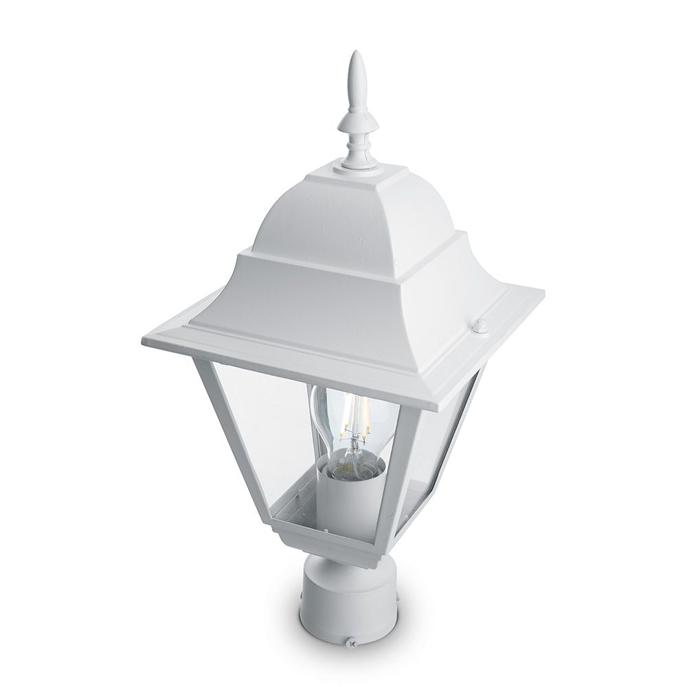 Светильник садово-парковый Feron 4103/PL4103 четырехгранный на столб 60W E27 230V, белый Светильник садово-парковый Feron 4103/PL4103 четырехгранный на столб 60W E27 230V, белый