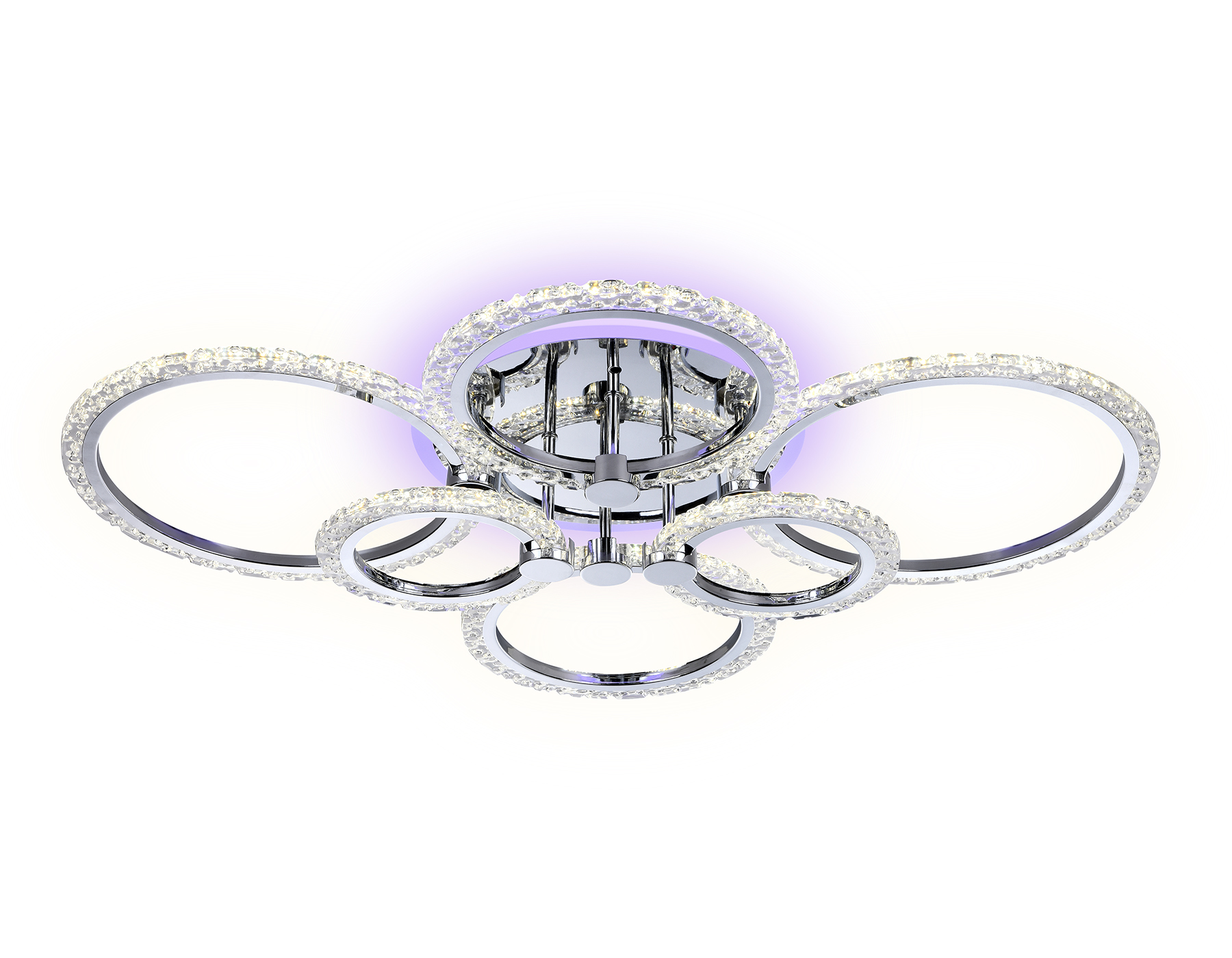 Потолочный светодиодный светильник с пультом Ambrella FA413/4+2 CH хром 132W 840*600*120 (ПДУ РАДИО 2.4G)