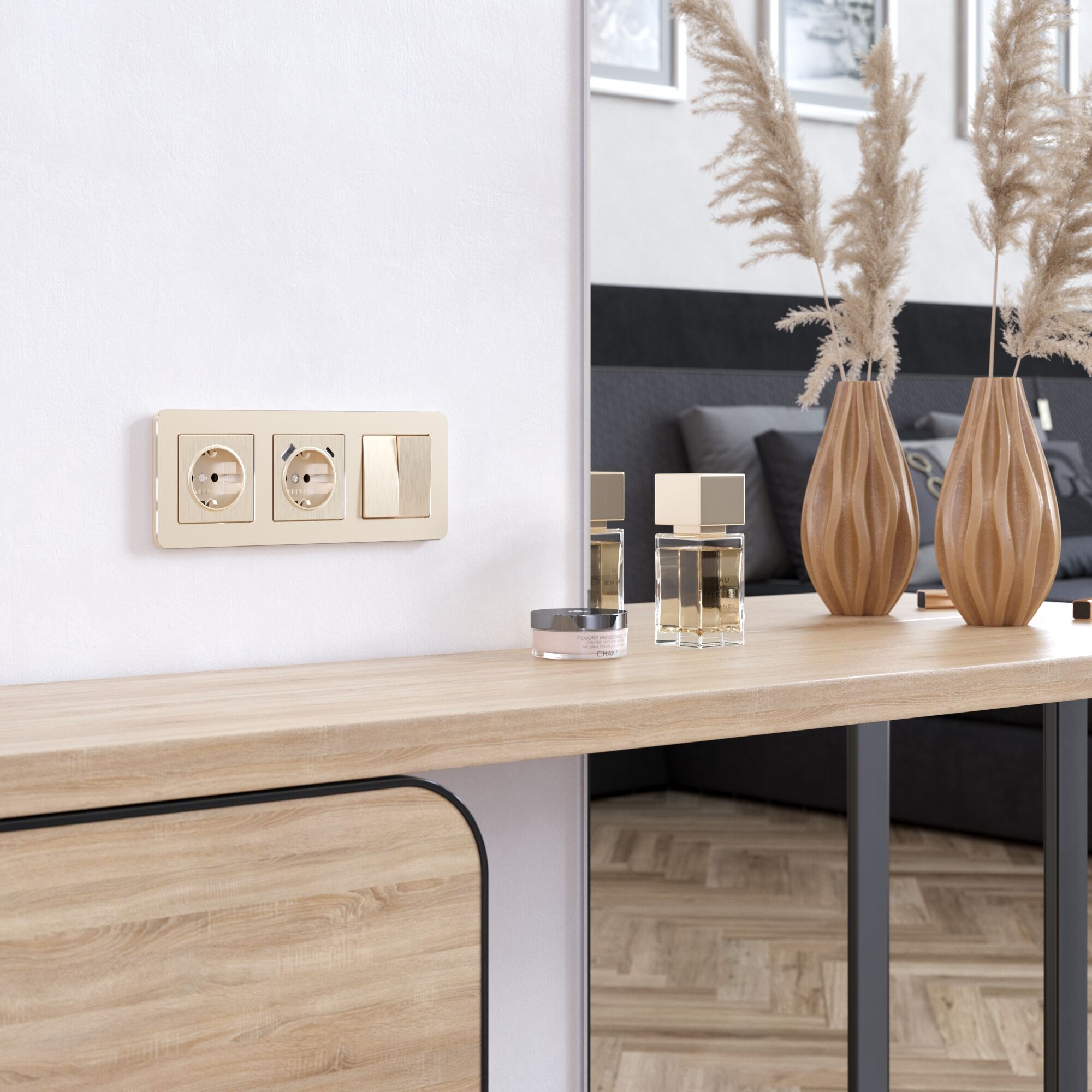 Рамка на 3 поста Platinum Werkel (шампань) W0032611