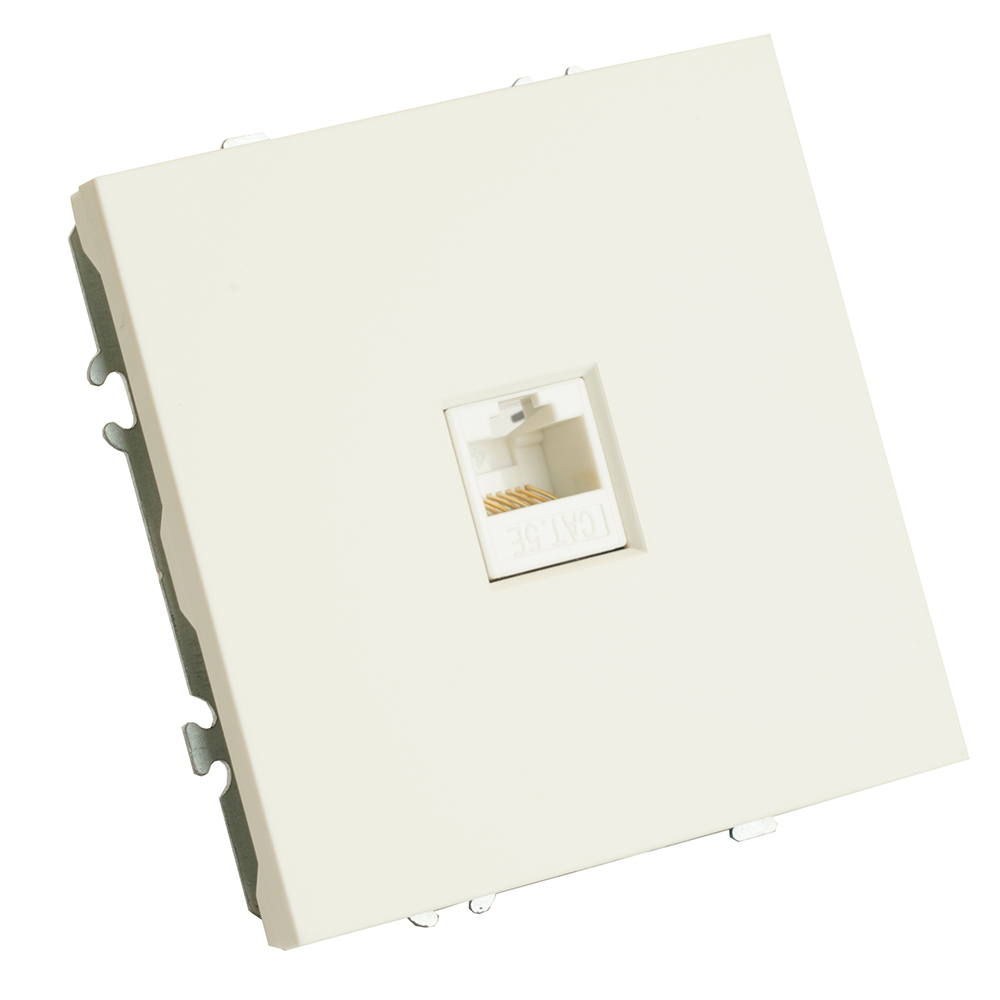 Розетка компьютерная 1-местная RJ-45 (механизм), STEKKER, серия Эмили, RST00-5117-01, белый фарфор, soft touch