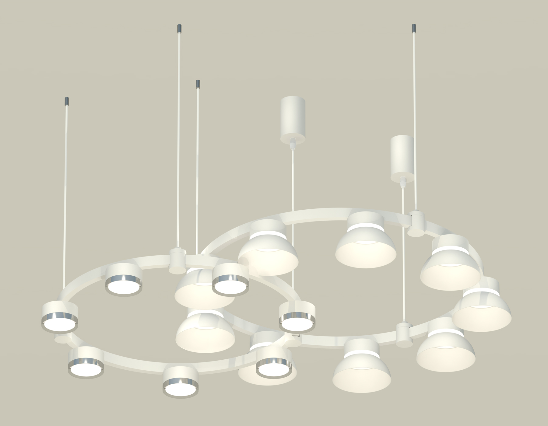Подвесной светильник Ambrella Techno Ring XR92081100/16 SWH/PSL/FR белый песок/серебро полированное/белый матовый GX53