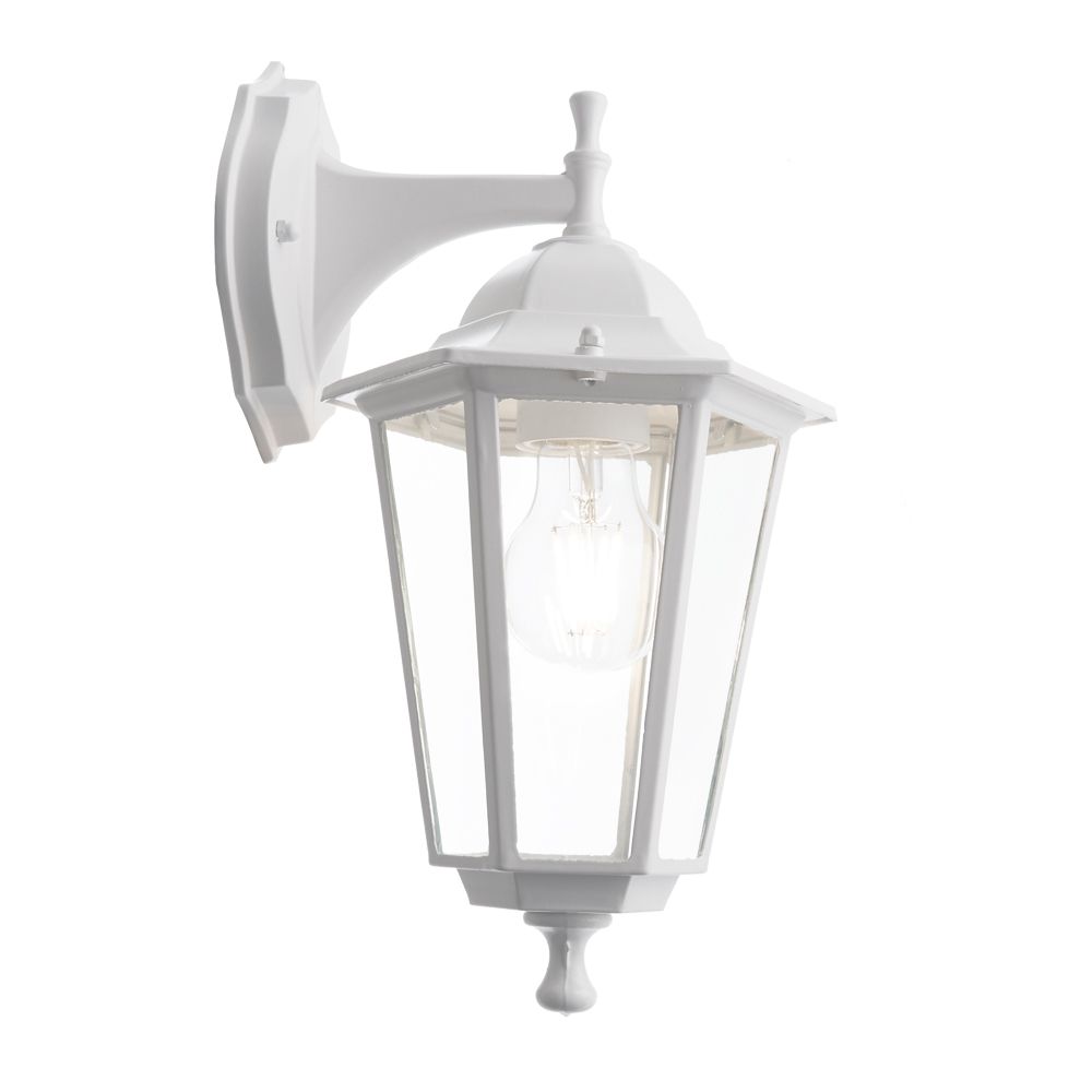 Светильник садово-парковый Feron 6102/PL6102 шестигранный на стену вниз 60W E27 230V, белый Светильник садово-парковый Feron 6102/PL6102 шестигранный на стену вниз 60W E27 230V, белый