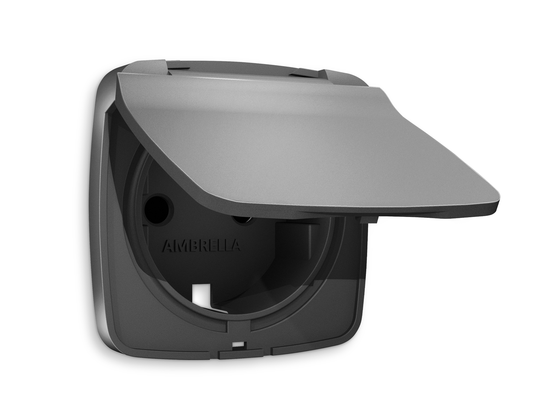 OP6580 Лицевая панель OMEGA (Антрацит серый) для электрической розетки с/з со шторками и крышкой IP44 QUANT