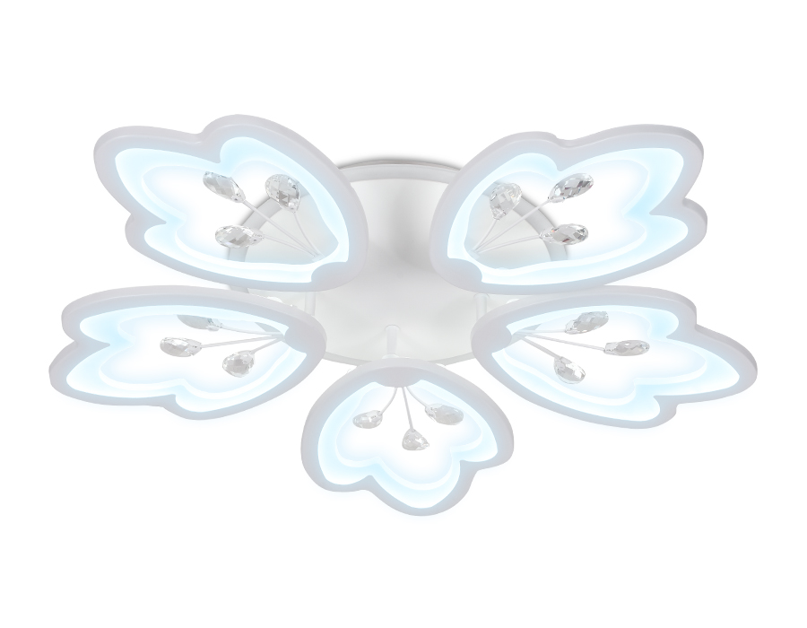 Потолочный светодиодный светильник Ambrella FA510/5 WH белый 140W+28W D660*95 (ПДУ РАДИО 2.4)