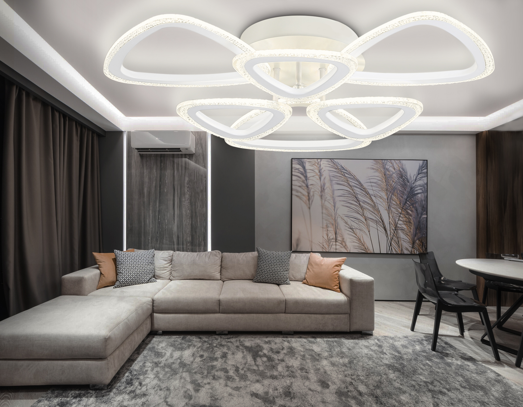 Потолочный LED светильник FA4512/3+3 WH белый 80W 4200K/3000K/6400K D640*120 (ПДУ ИК)