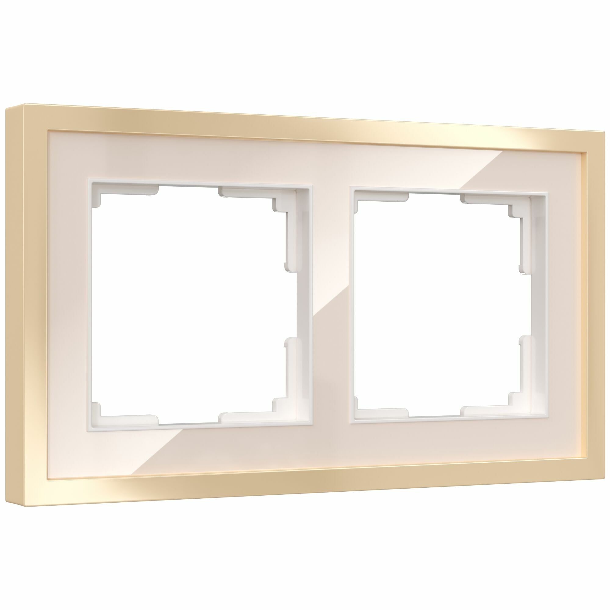 Рамка на 2 поста Baguette Werkel (айвори/латунь) W0022851