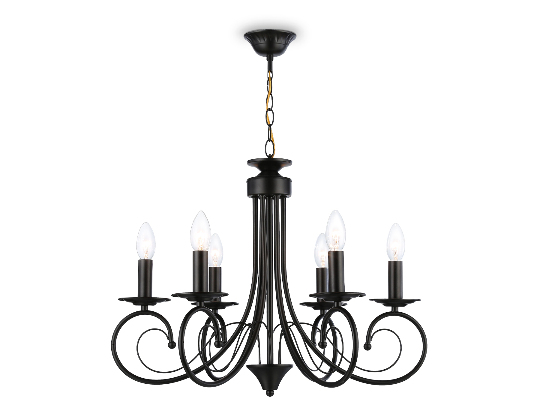 Светильник подвесной Ambrella TR9612/6 BK черный E14/6 max 40W D560*650