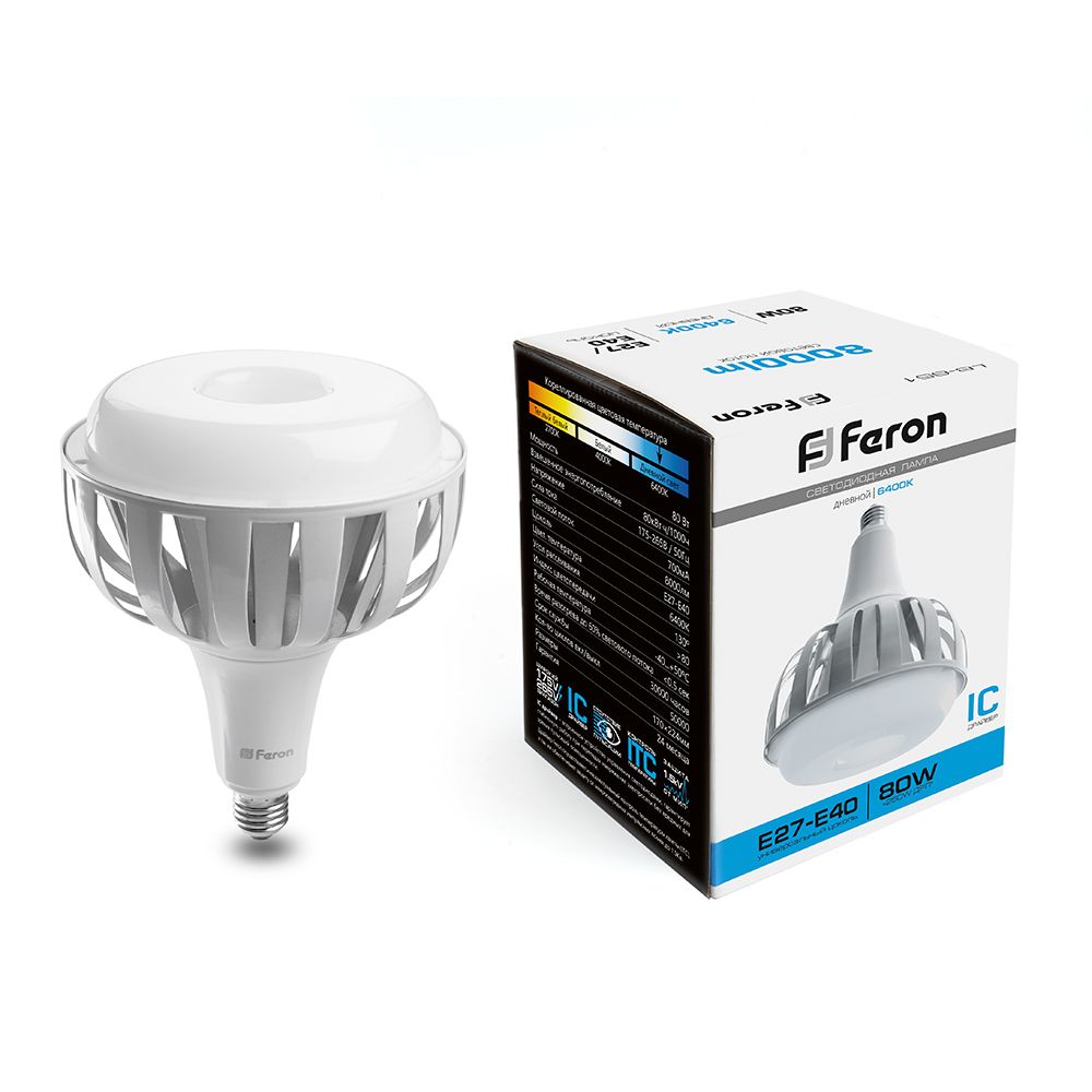 Лампа светодиодная Feron LB-651 E27-E40 80W 6400K Лампа светодиодная Feron LB-651 E27-E40 80W 6400K