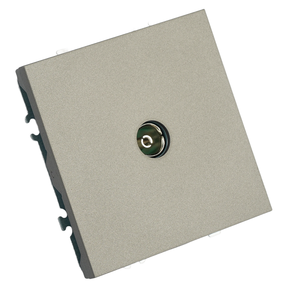 Розетка телевизионная 1-местная (механизм), STEKKER, 75 Ом, 5-862МГц, серия Эмили, RST00-5108-09, антрацит, soft touch