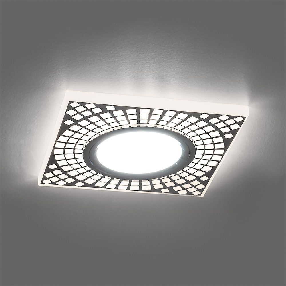 Светильник встраиваемый с белой LED подсветкой Feron CD952 потолочный MR16 G5.3 белый матовый, хром