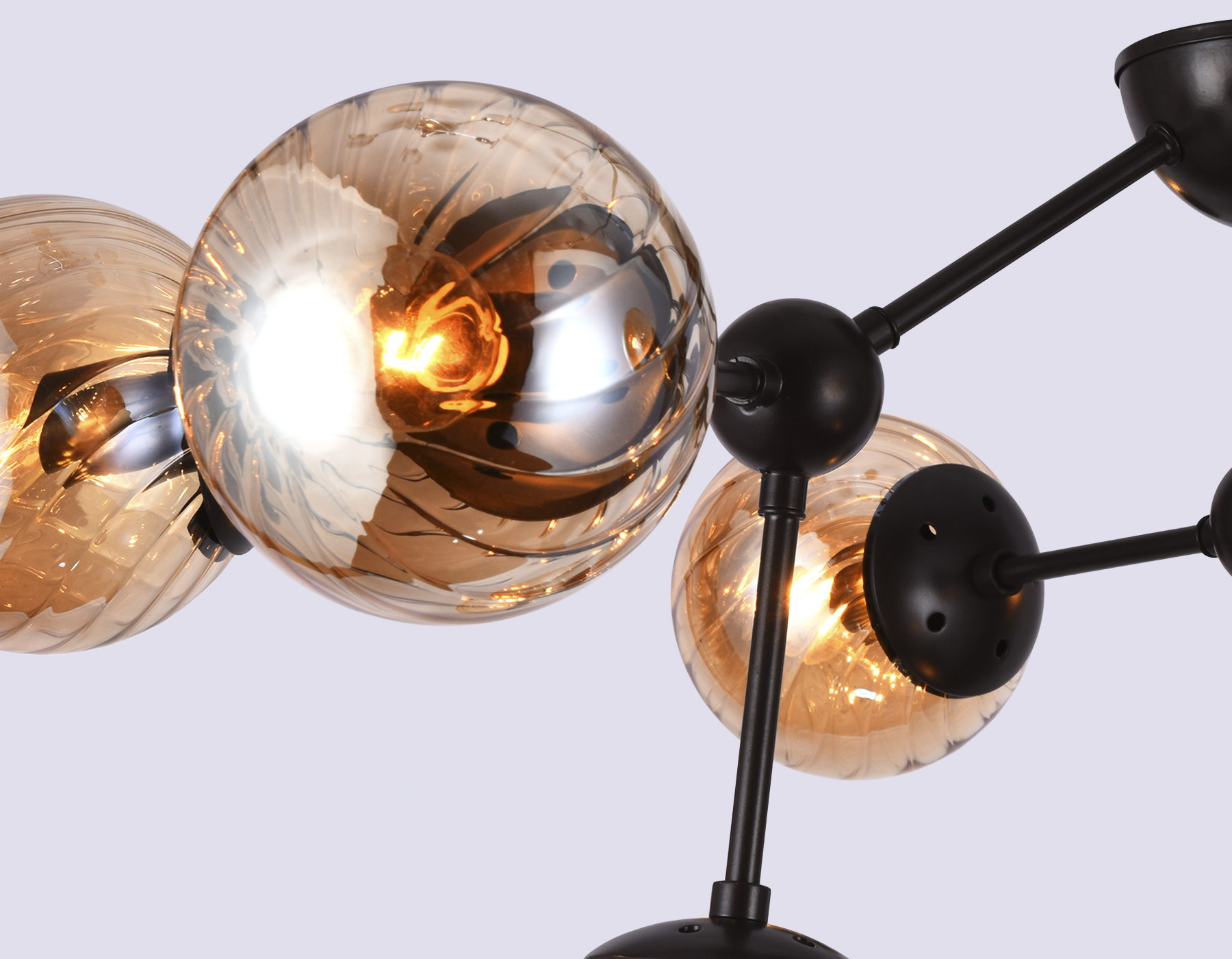 Потолочная люстра Ambrella TR9018 темный кофе/янтарь E14 max 40W D830*440