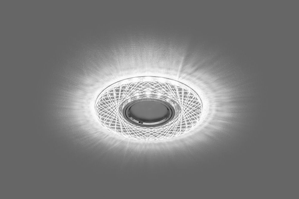 Светильник встраиваемый с белой LED подсветкой Feron CD970 потолочный MR16 G5.3 прозрачный