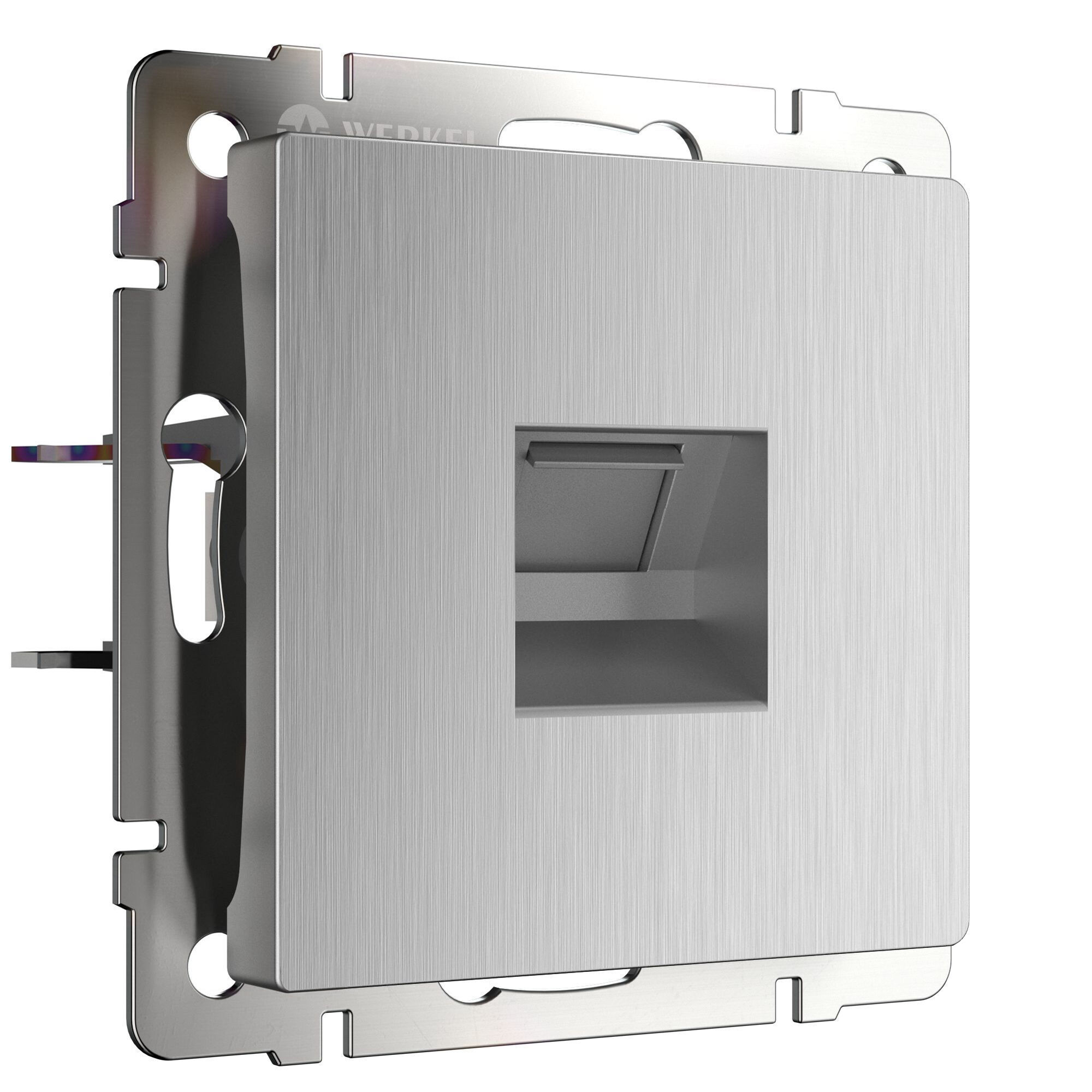 Розетка Ethernet RJ-45 WERKEL (cеребряный рифленый) WL09-RJ-45 / W1181009 / a035647