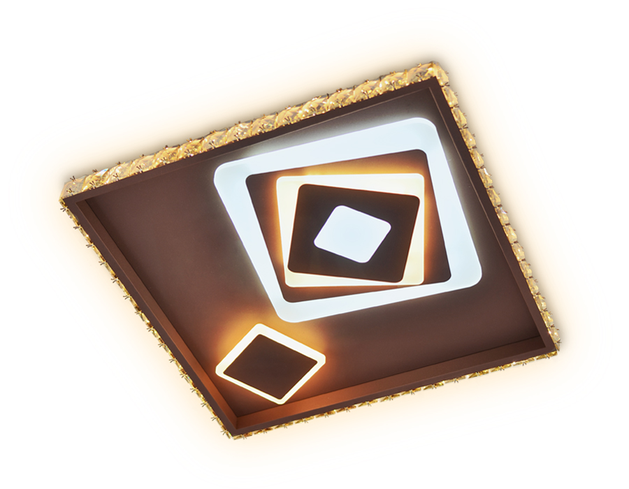 Потолочный светодиодный светильник Ambrella с пультом FA250 кофе 109W 490*490*65