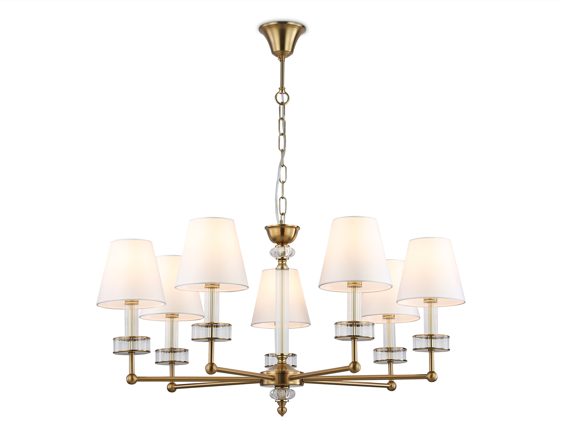 LH71023/7 BS/WH латунь/белый E14*7 max 40W D820*1130