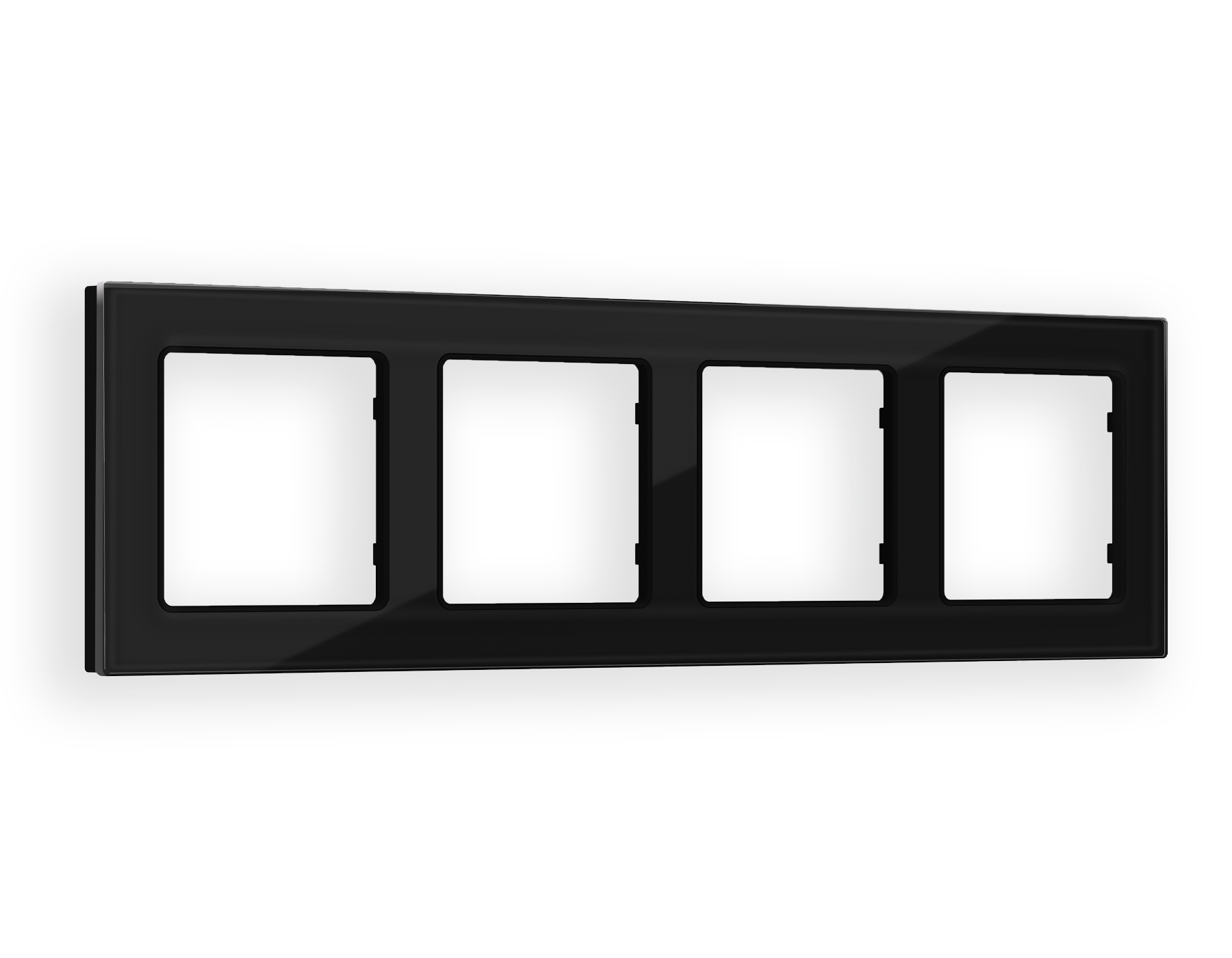 AF380804 Рамка ALFA Platos (Черный Стекло закаленное натуральное) 4-ая