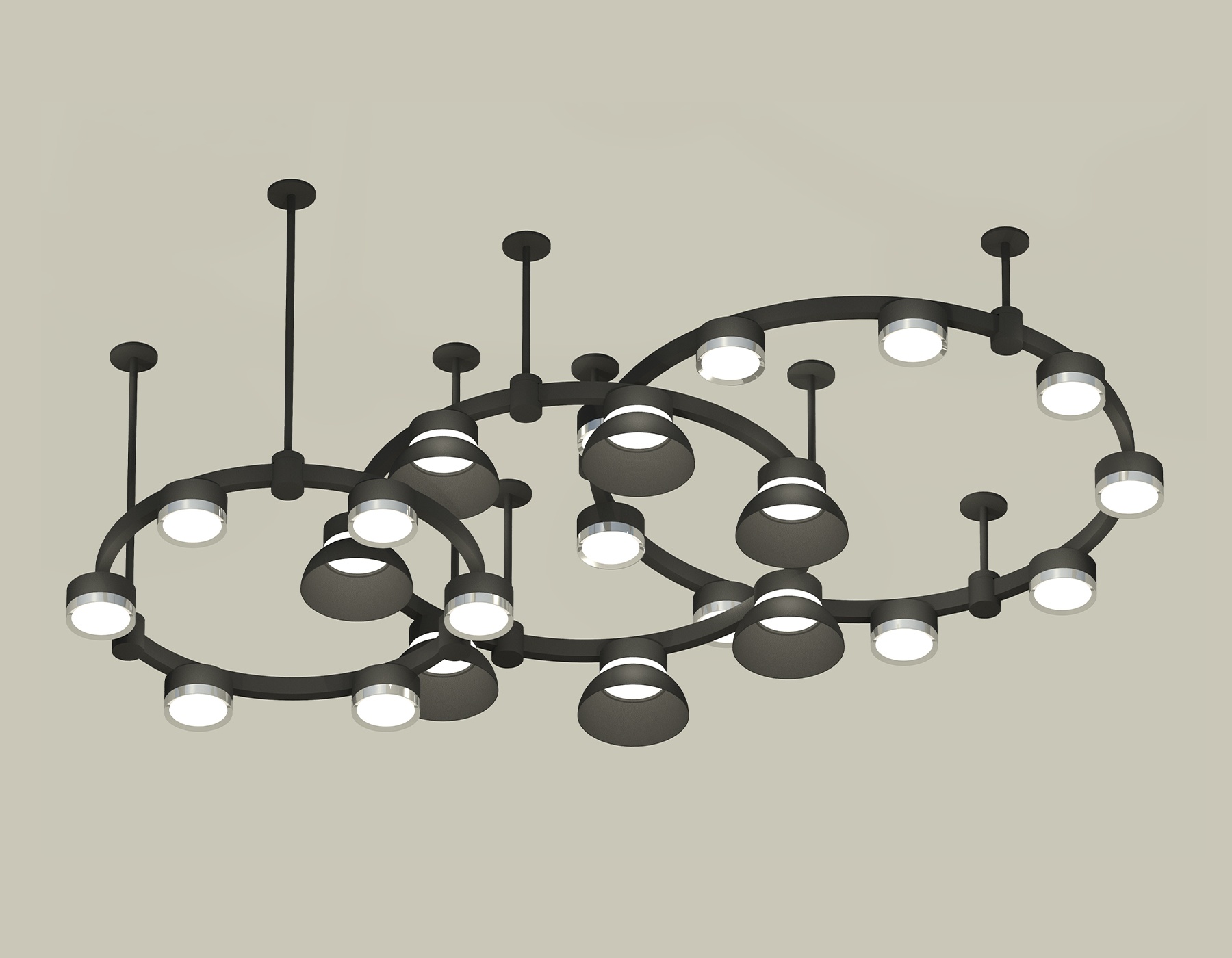 Подвесной светильник Ambrella Techno Ring XR92222010/22 SBK/PSL/FR черный песок/серебро полированное/белый матовый GX53