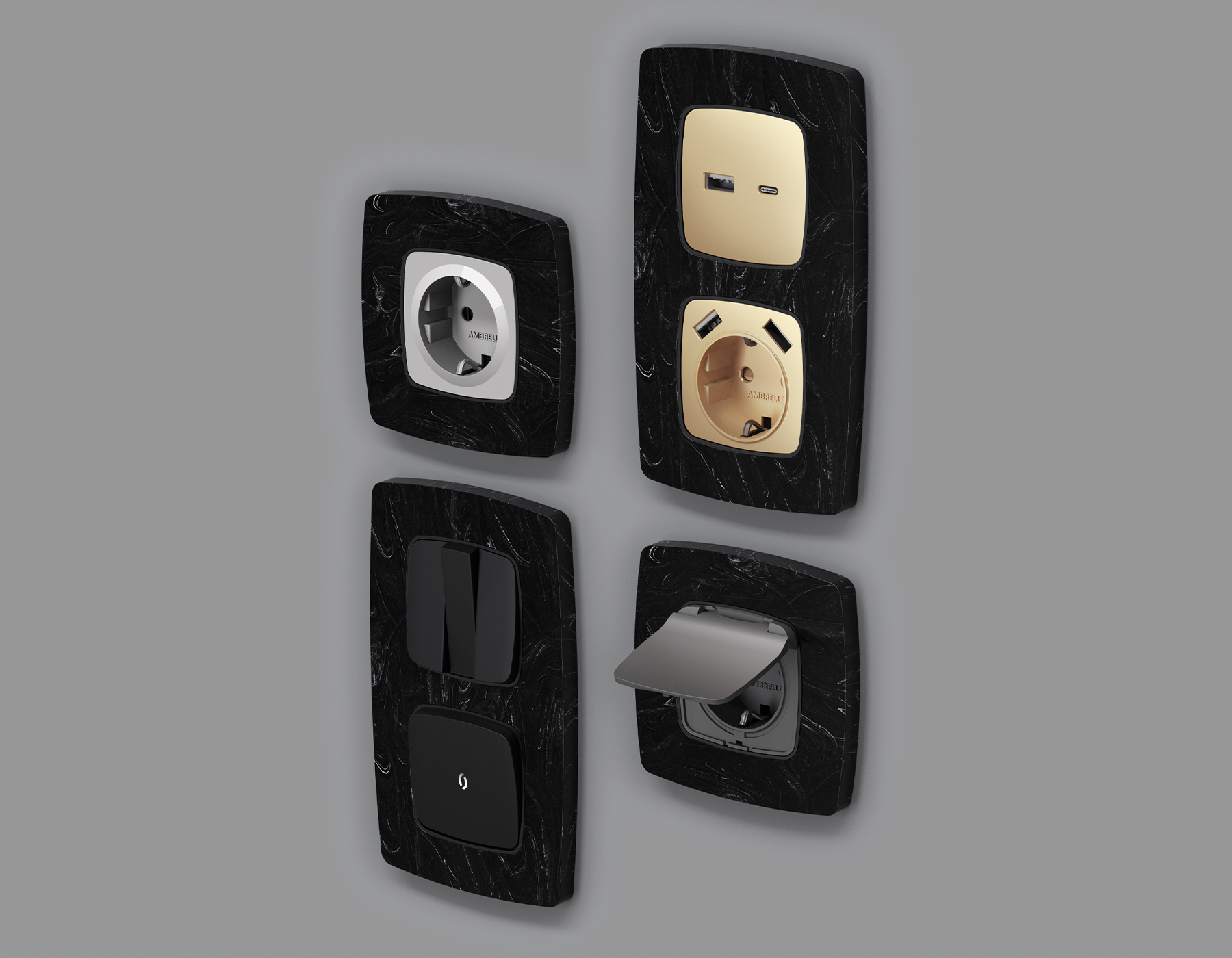 OF940704 Рамка OMEGA Opera (Черный мрамор) 4-ая