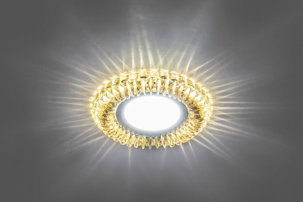 Светильник встраиваемый с белой LED подсветкой Feron CD904 потолочный MR16 G5.3 желтый