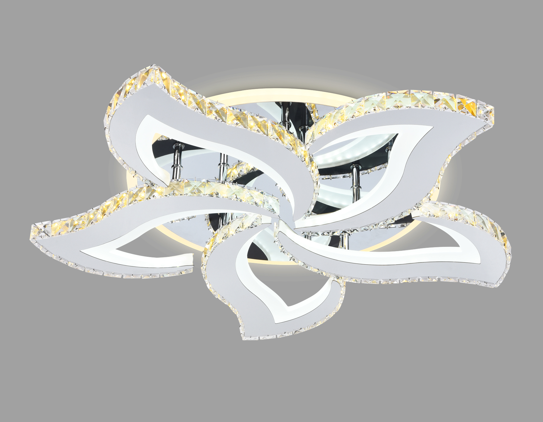 Потолочный светильник Ambrella FA1723/5 CH хром 105W 3000K/4200K/6400K 550*540*90 (ПДУ РАДИО 2.4G)