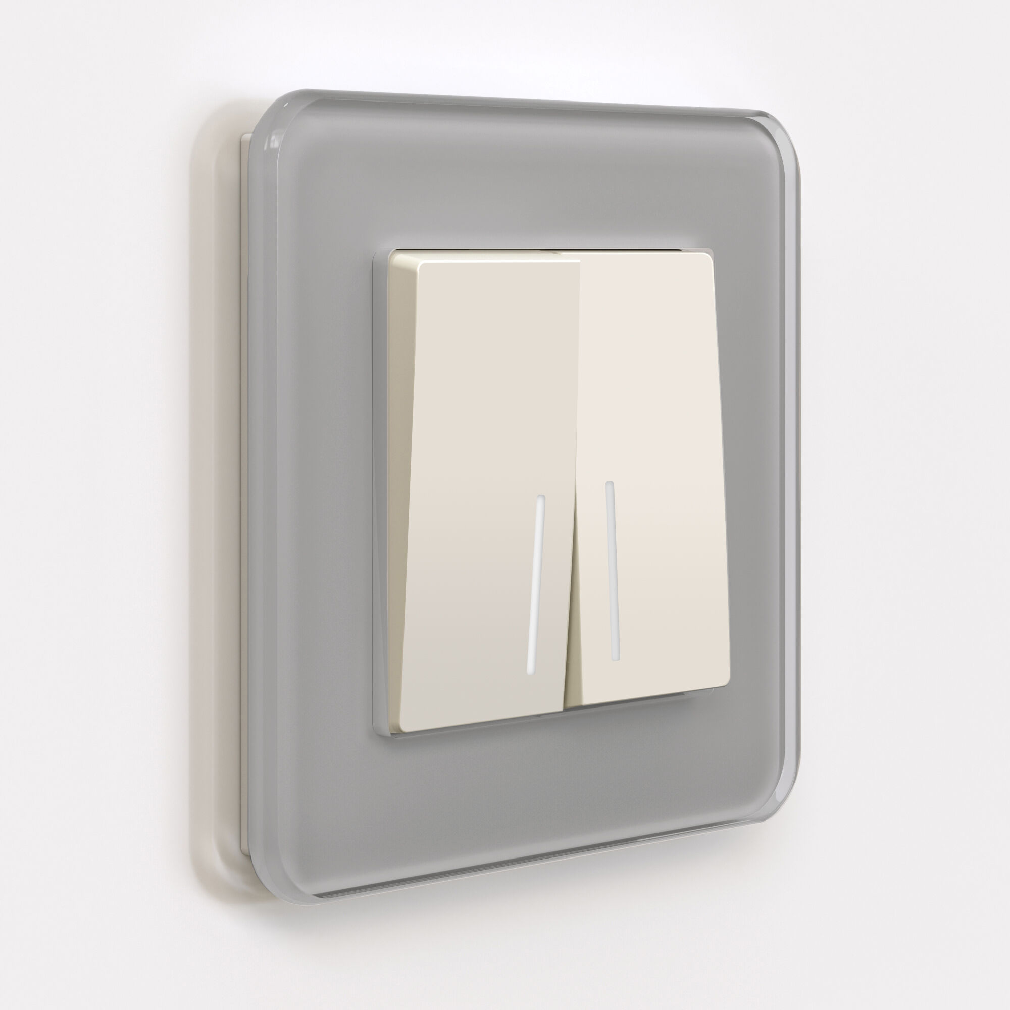 Выключатель двухклавишный с подсветкой Werkel (айвори матовый) W1120162