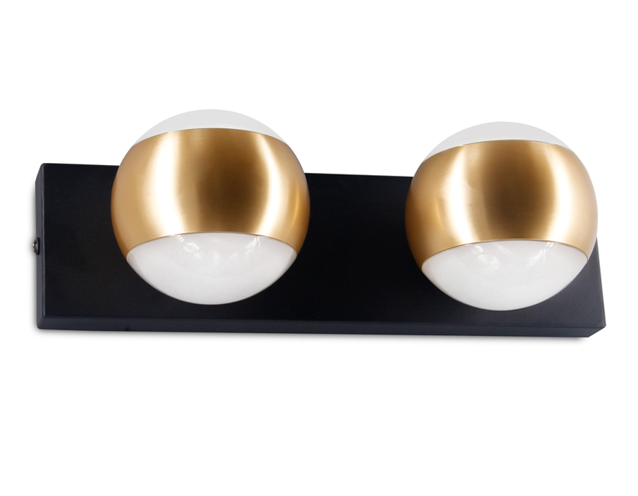 Настенный поворотный светильник с акрилом Ambrella FW575/2 SBK/GD черный песок/золото G9 max 40W 260*70*85