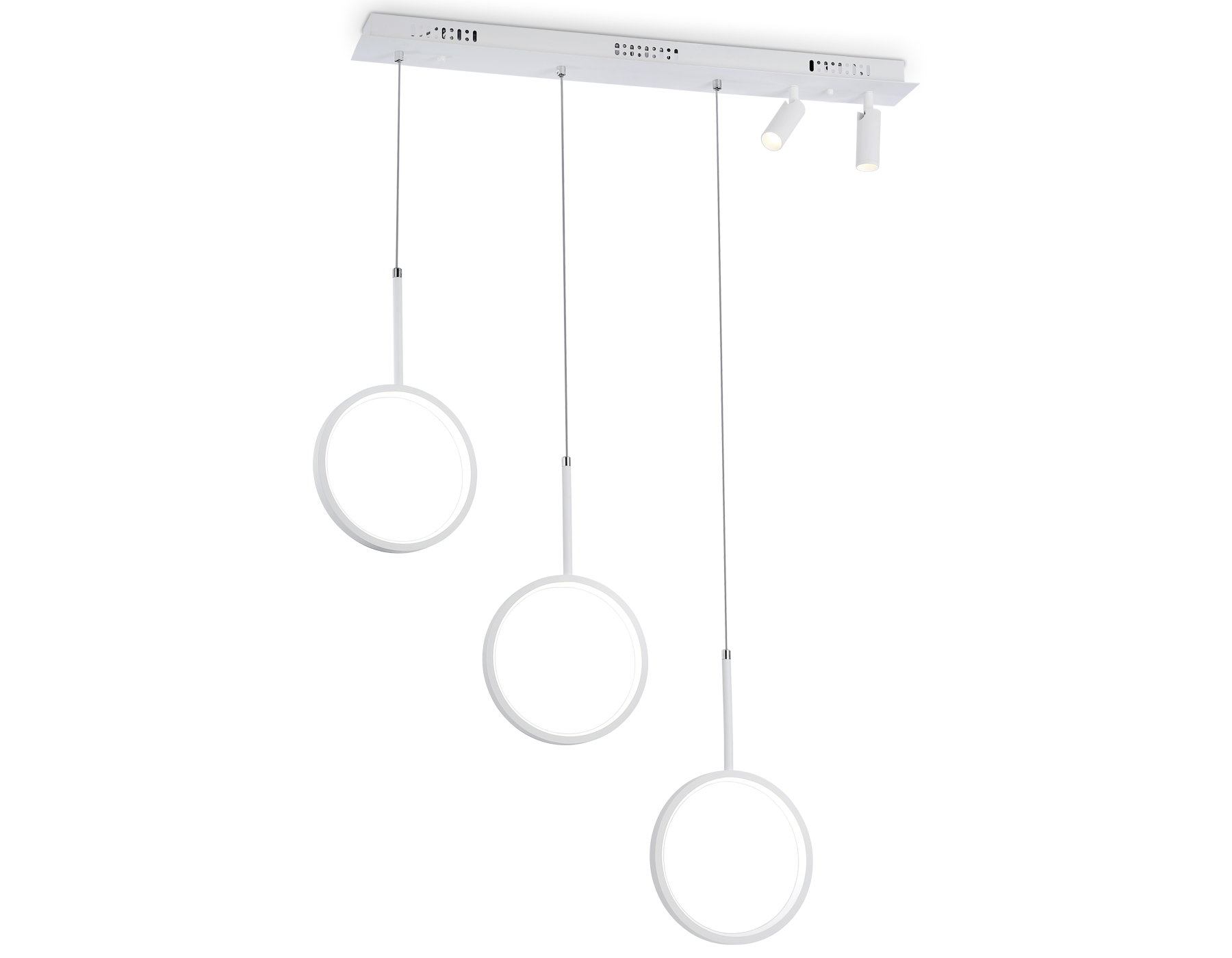 Подвесной LED светильник FL5277/3+2 WH белый 59W 3000K/4200K/6400K+4200K 800*200*1200 (ПДУ ИК)