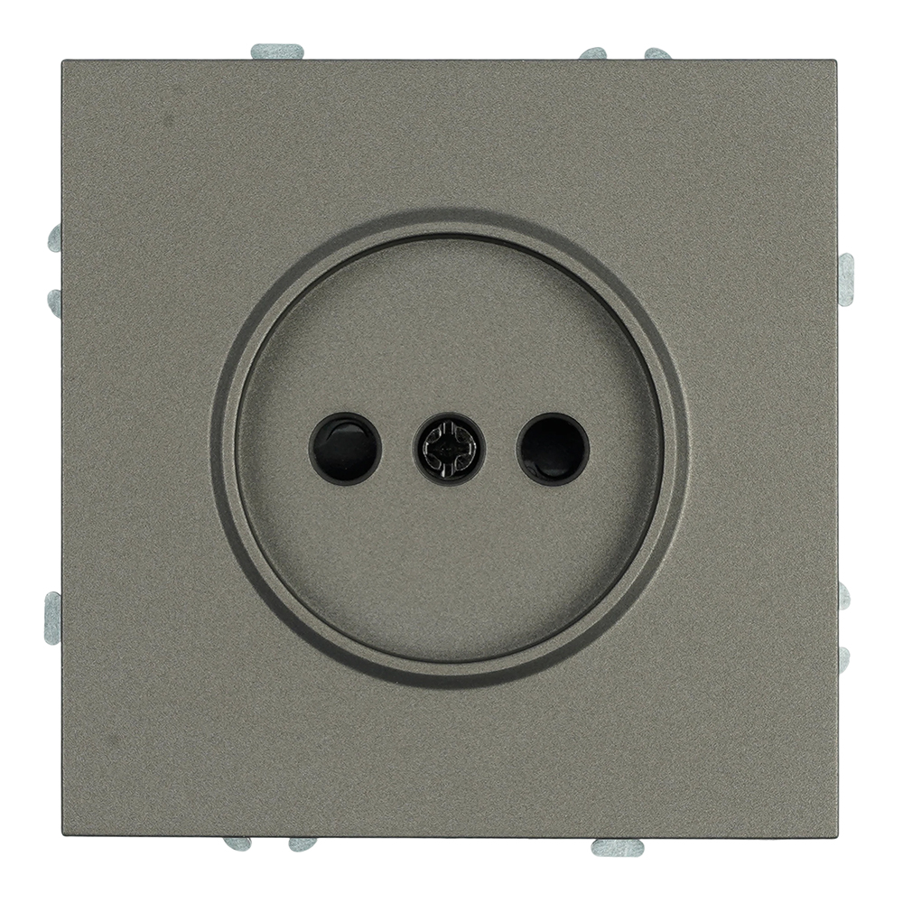 Розетка 1-местная с защитной шторкой (механизм), STEKKER,  б/з, 250В, 16А, серия Эмили, RST16-5109-09, антрацит, soft touch