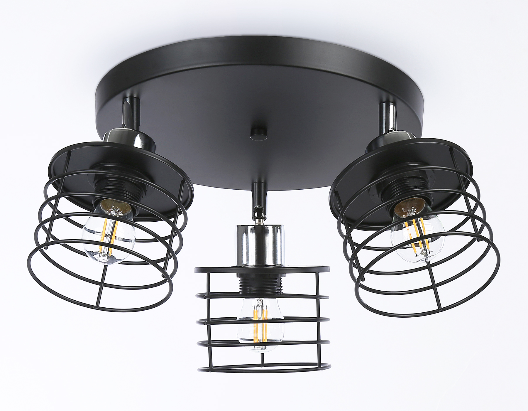 Настенно-потолочный спот Настенно-потолочный спот TR8092/3 BK/CH черный/хром E27*3 max 40W D372*190