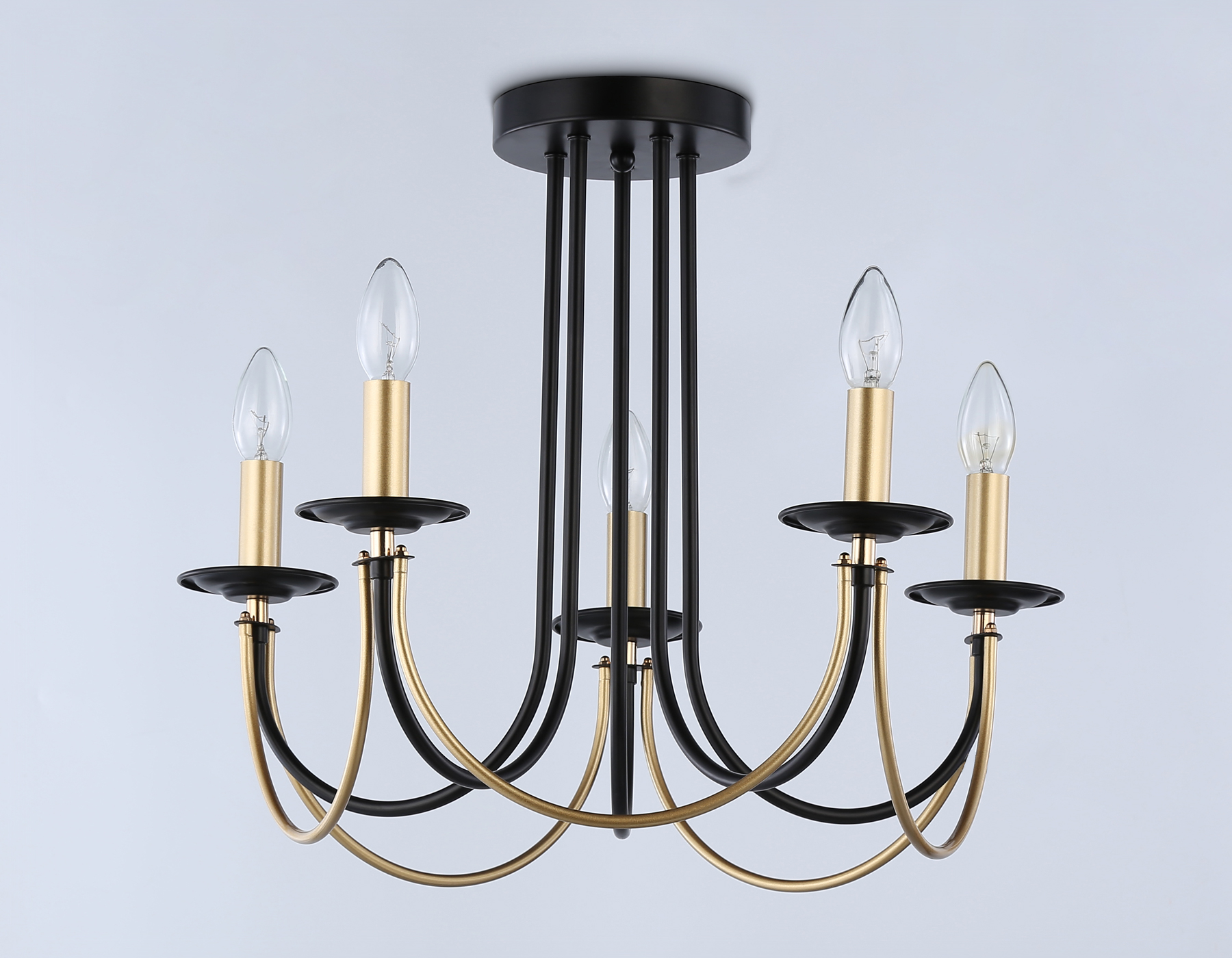 TR9621/5 BK/CGD черный/золото E14/5 max 40W D570*410