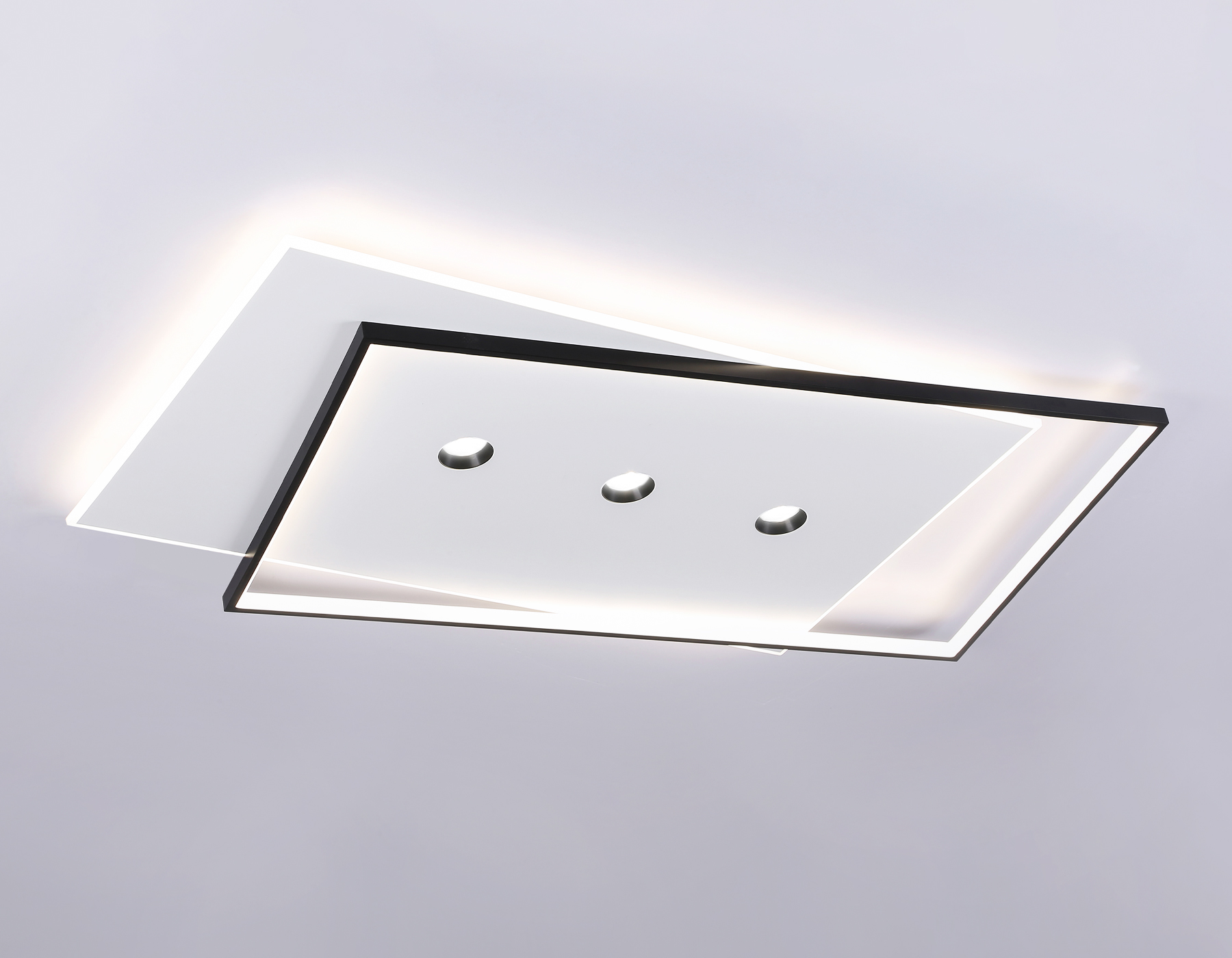 Потолочный светильник Ambrella FL5066 WH/BK белый/черный 135W 3000K-6400K+4200K 1100*650*60 (ПДУ РАДИО 2.4G)