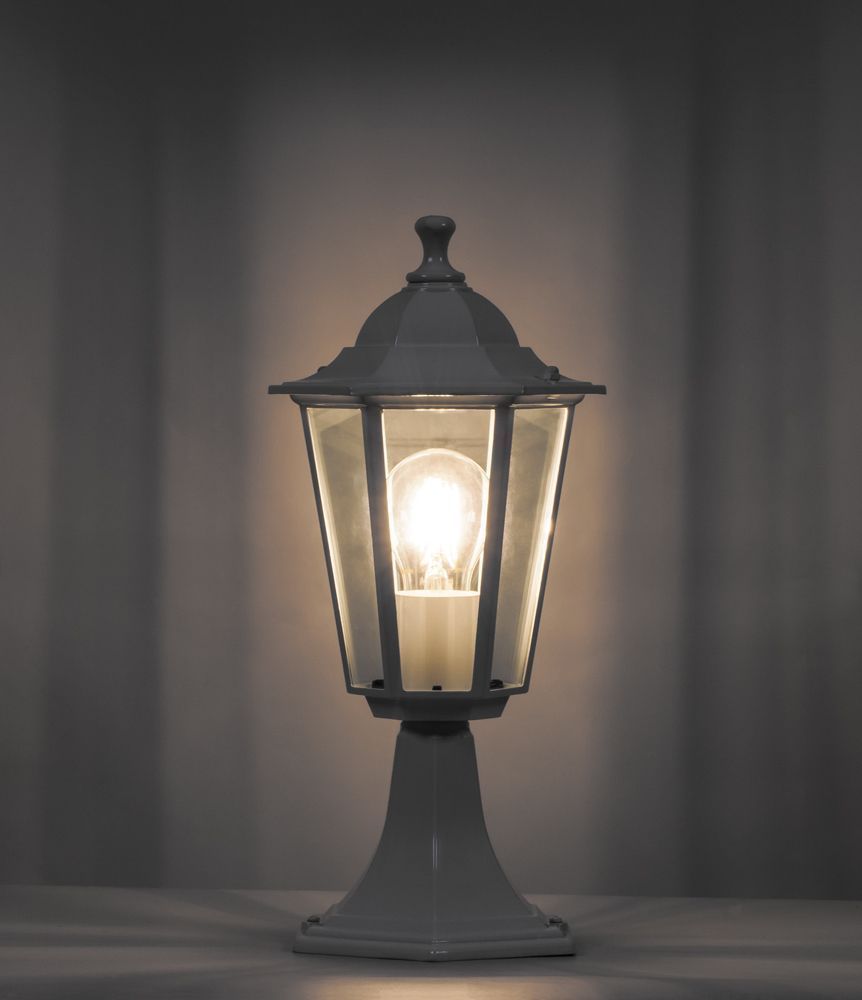 Светильник садово-парковый Feron 6204 шестигранный на постамент 100W E27 230V, белый