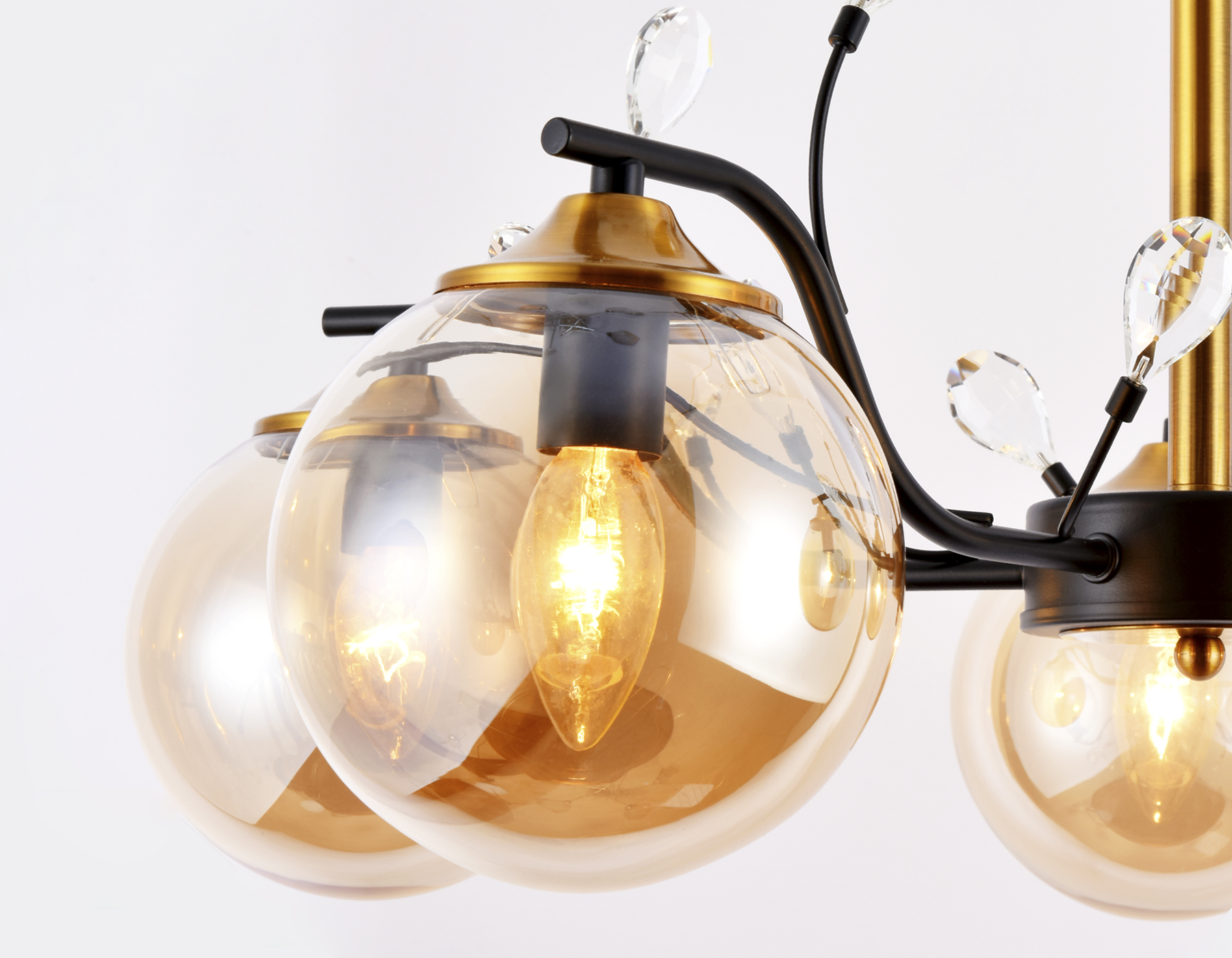 Подвесная люстра Ambrella TR9072 черный/янтарь E14 max 40W D620*420