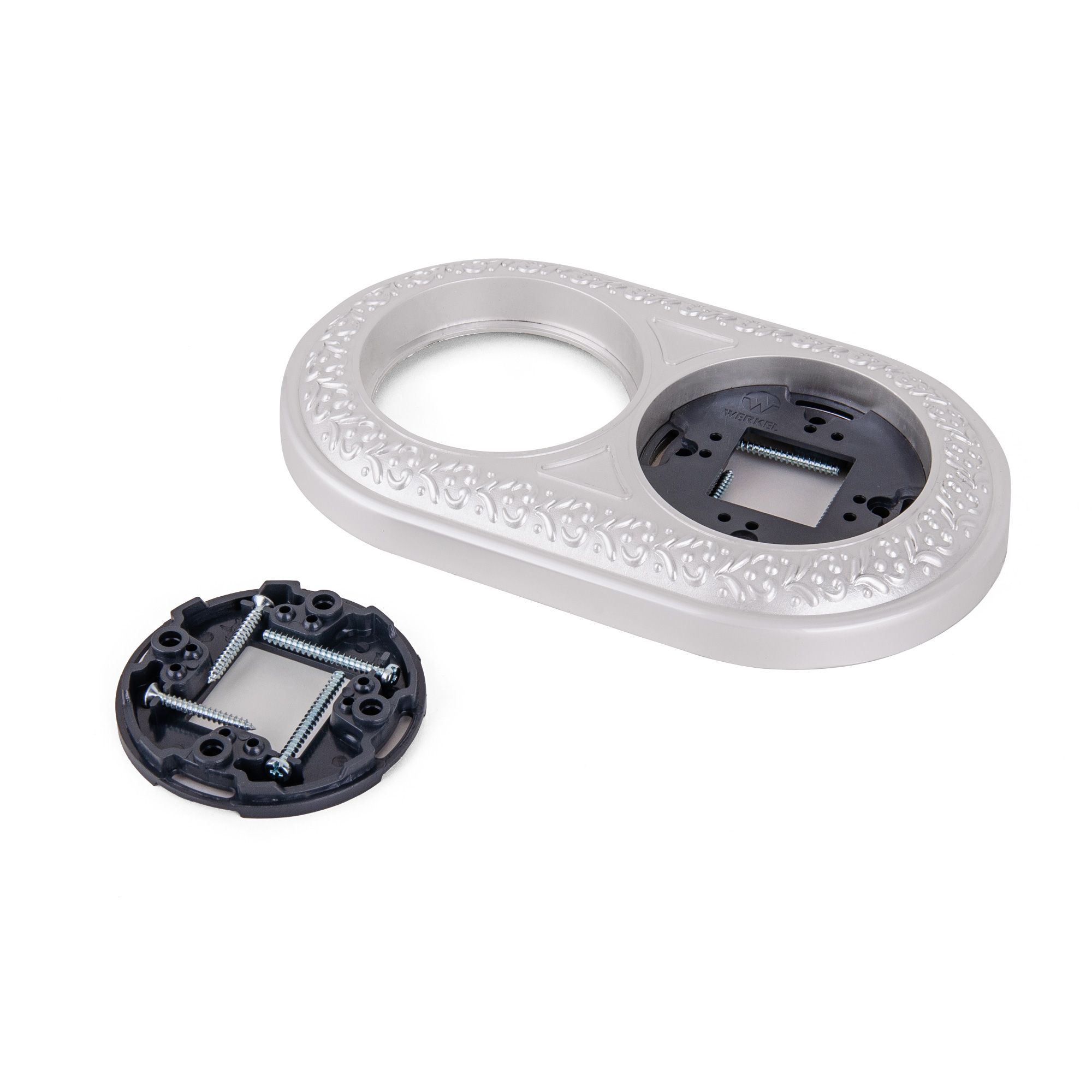 Рамка на 2 поста Werkel Antik Runda (жемчужный) WL70-frame-02