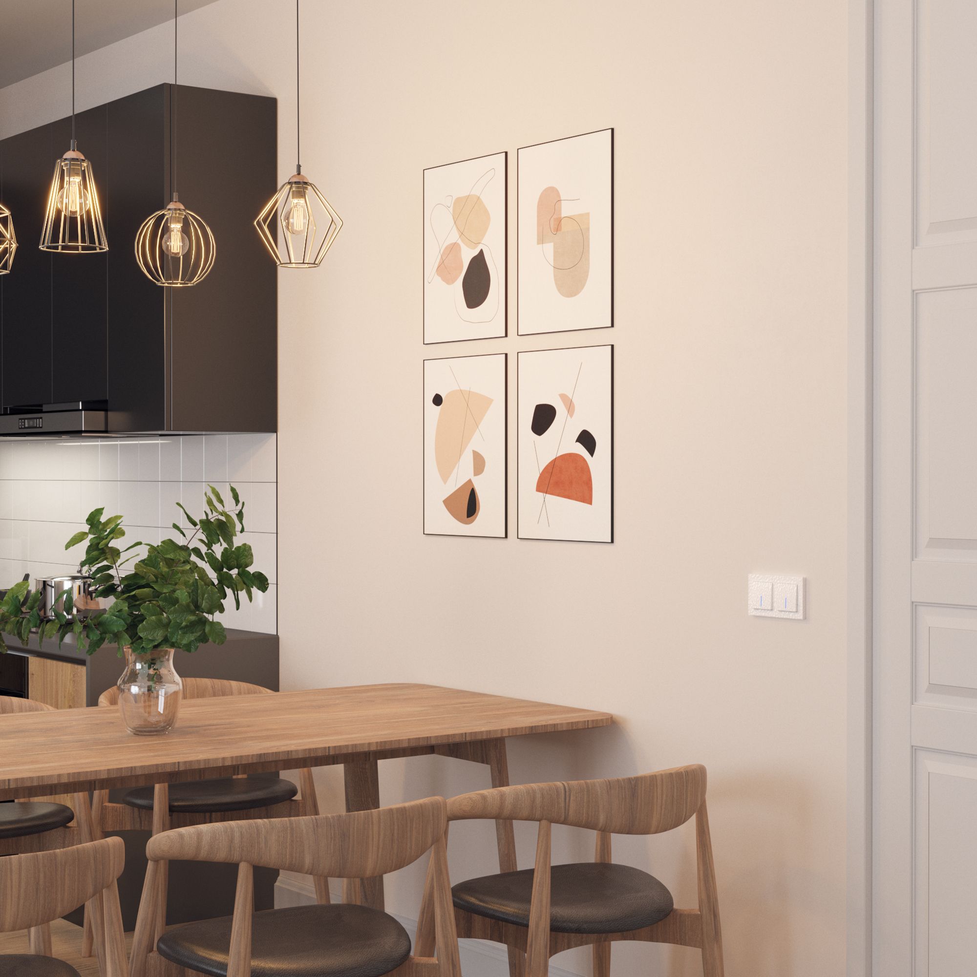 Выключатель одноклавишный проходной с подсветкой Werkel Hammer (белый) / W1212101 / a052028