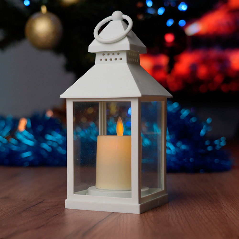 Световая фигура Свеча "Волшебный фонарь" 1LED 2700K, батарейки 3*ААА, 22см, белый, LT133 Световая фигура Свеча "Волшебный фонарь" 1LED 2700K, батарейки 3*ААА, 22см, белый, LT133