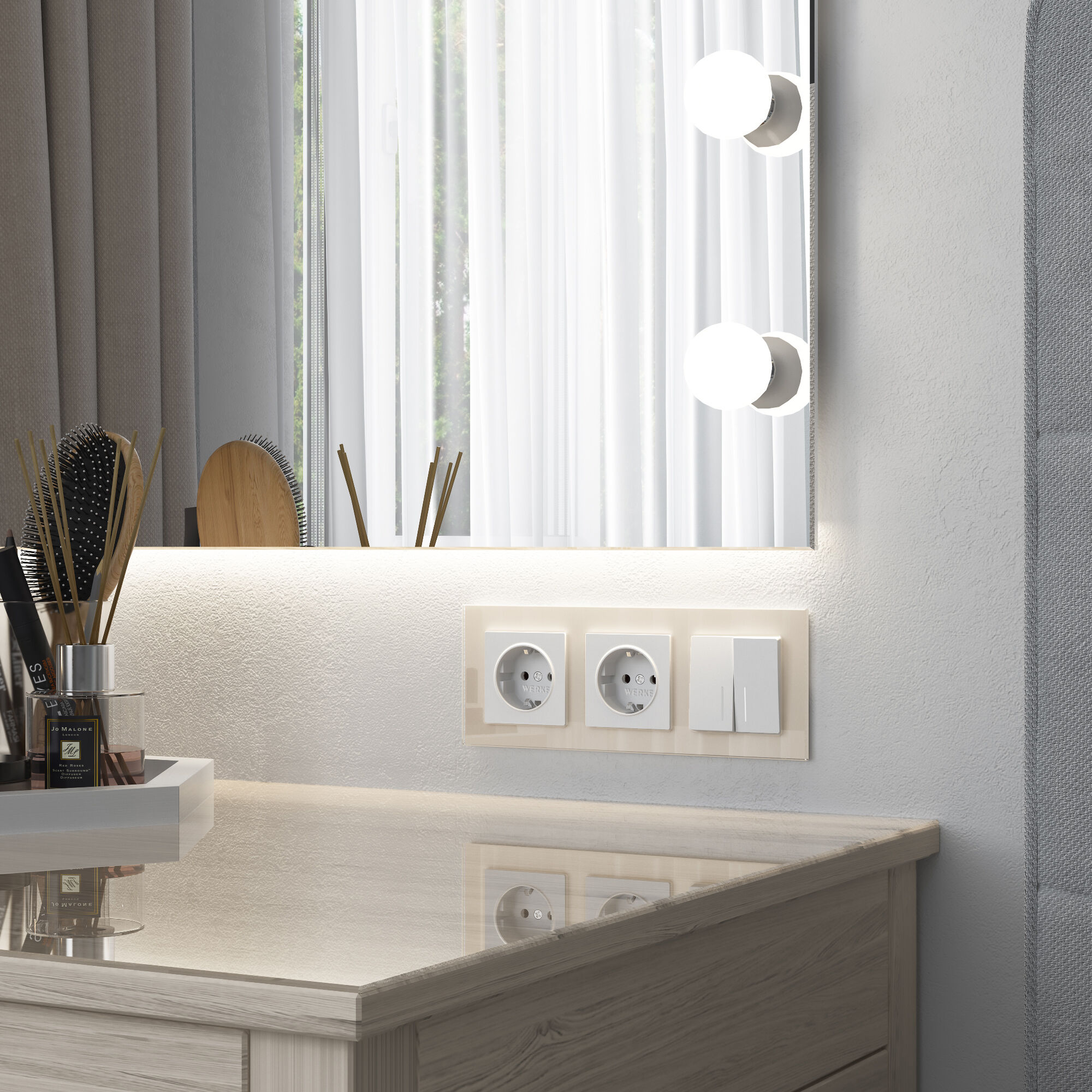 Рамка на 3 поста Favorit Werkel (молочный, стекло) W0031141