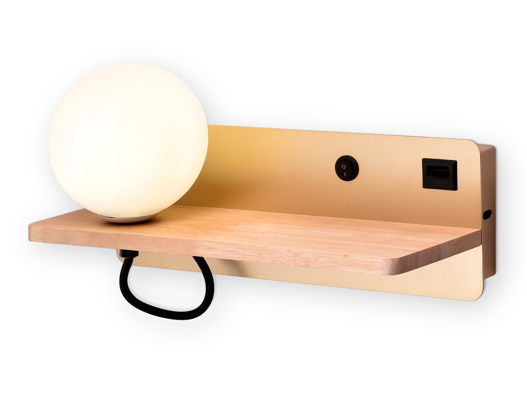 Настенный LED светильник FW520 GD/LW золото/светлое дерево G9 max 40W 280*100*125 (лампа LED G9 5W 4200K в комплекте)