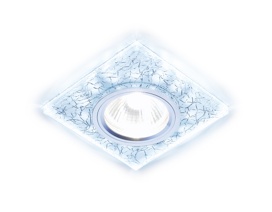 Встраиваемый светильник Ambrella S227 W/CH/C белый/серебро/MR16+3W(LED COLD)