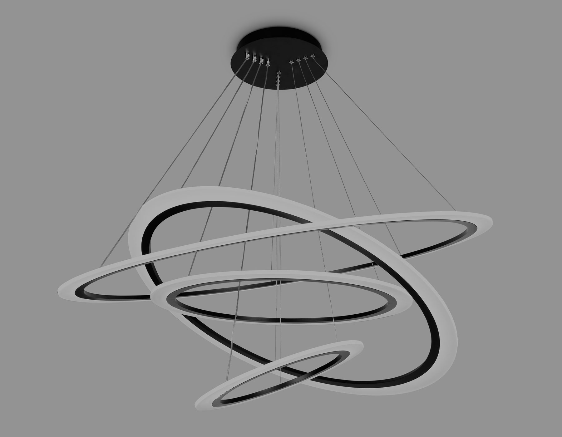 Подвесной светильник FA4365/4 BK черный 235W 3000K/4200K/6400K D1000*870 (ПДУ РАДИО 2.4G)