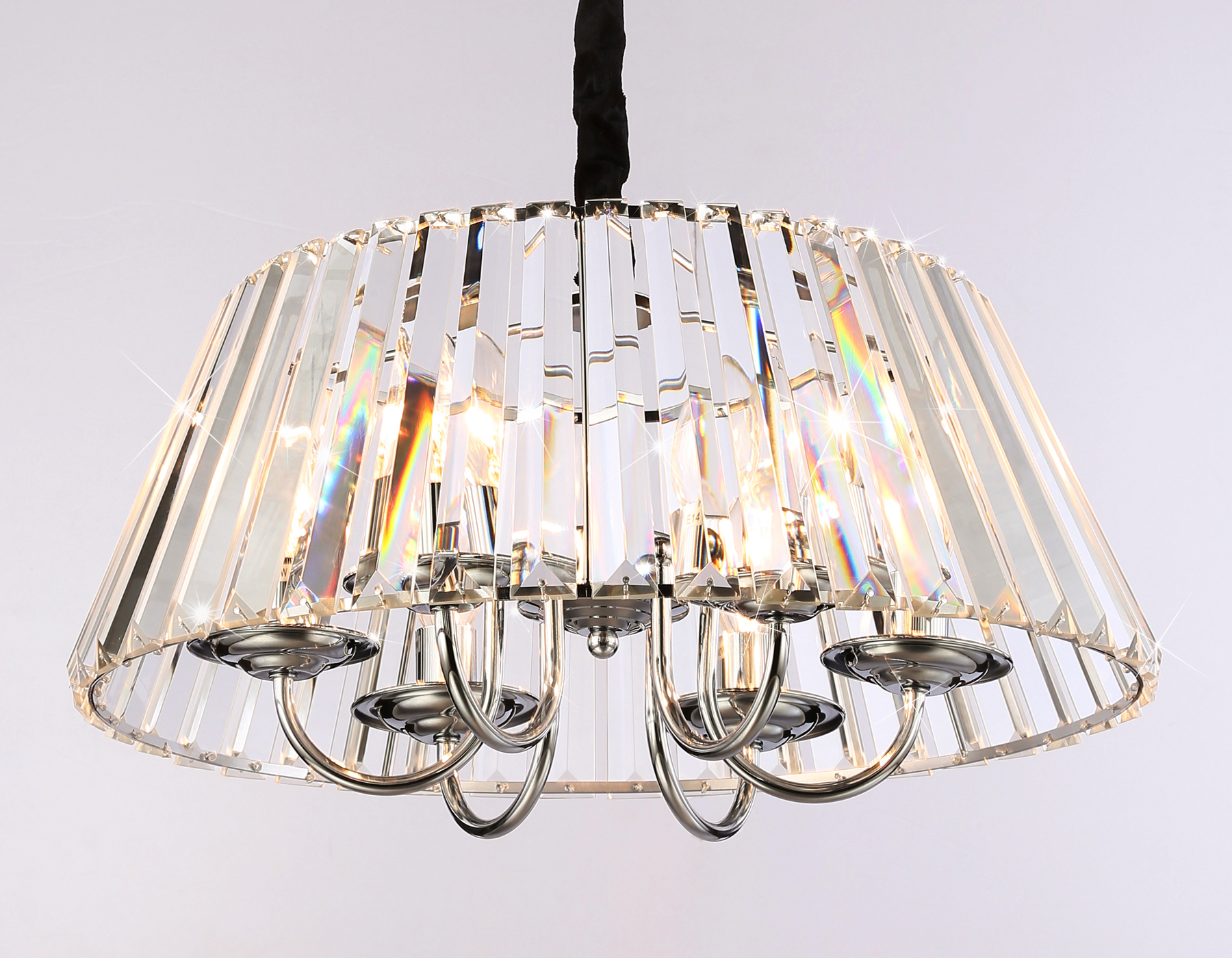 Подвесная люстра TR5038/6 CH/CL хром/прозрачный E14/6 max 40W D496*256