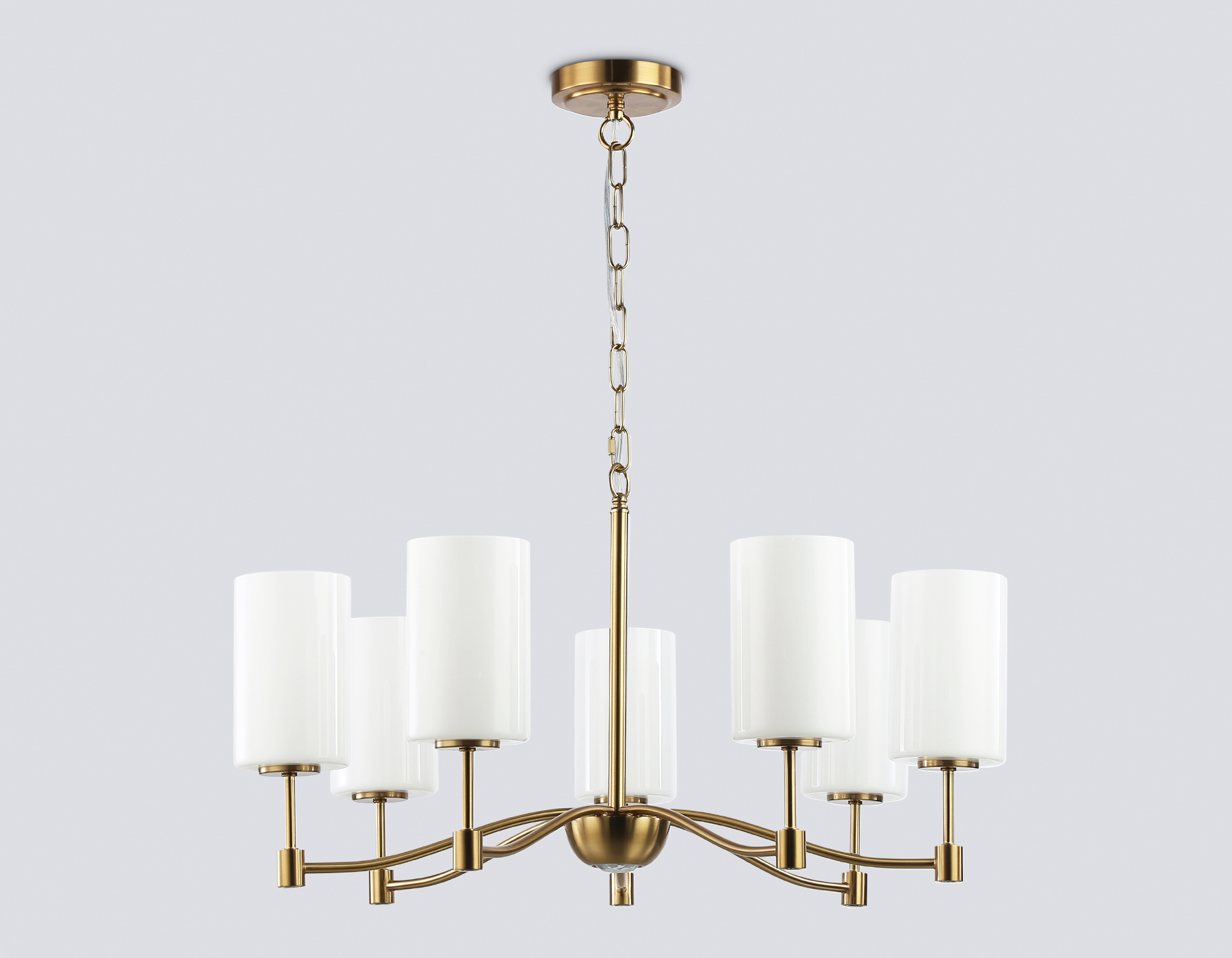 LH56053/7 BS/FR латунь/белый матовый E14*7 max 40W D680*950