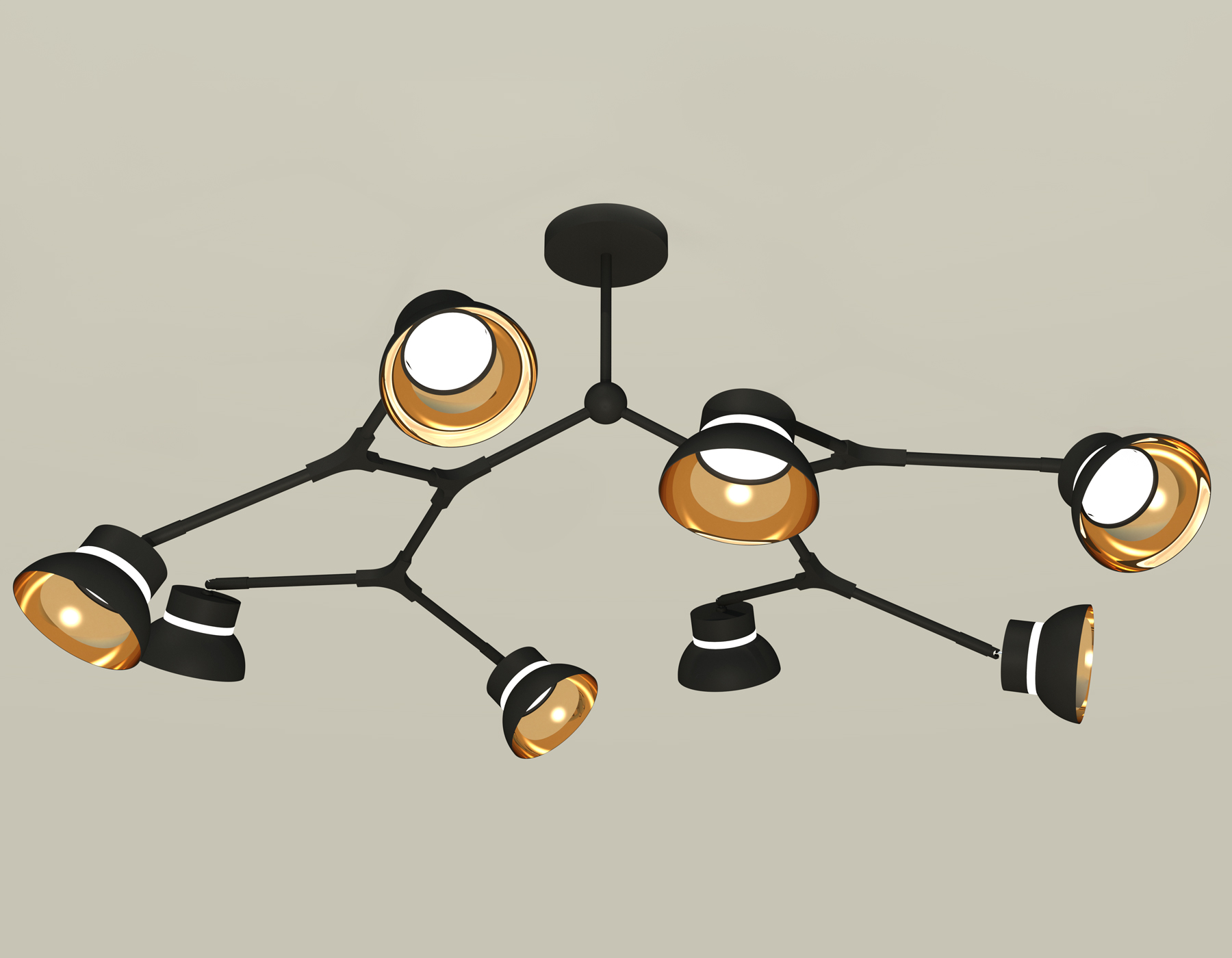 Подвесной светильтник Ambrella XB9060101/8 SBK/PYG/CL черный песок/золото желтое полированное/прозрачный GX53 (C9060, N8145)