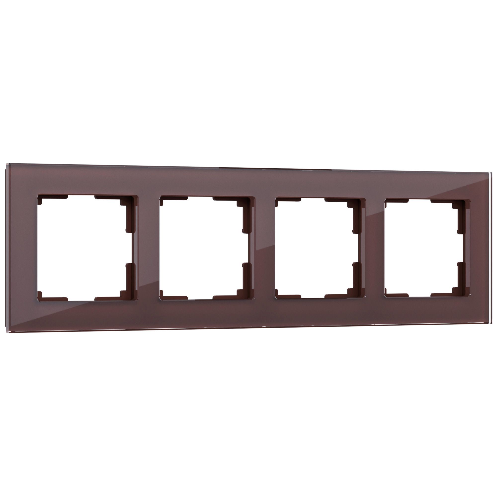 Рамка WERKEL Favorit на 4 поста (мокко, стекло) WL01-Frame-04 / W0041118 / a031795